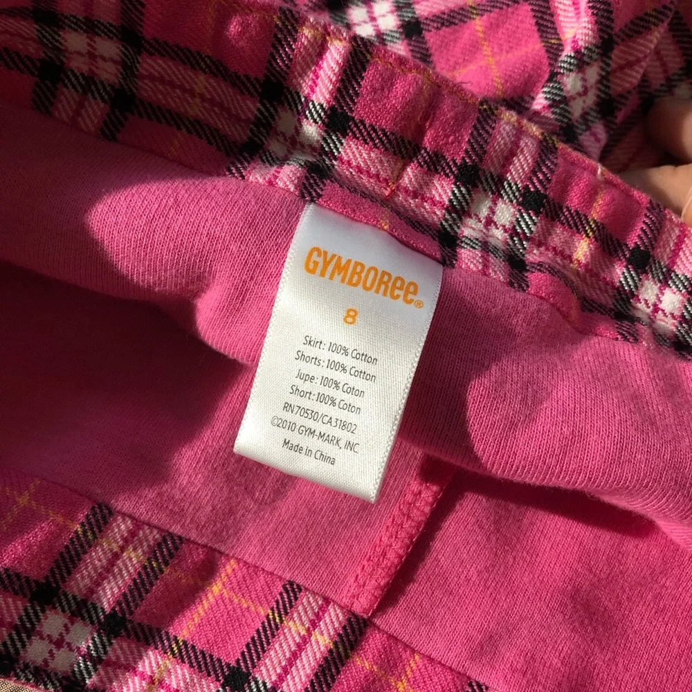 Vintage Gymboree pink & black plaid skirt! Size 8
